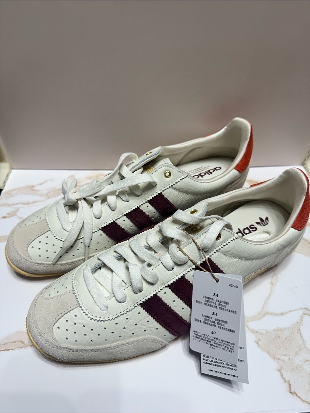 Adidas Japan “Off White and Shadow Red” Women’s Size 10 Brand NWT
